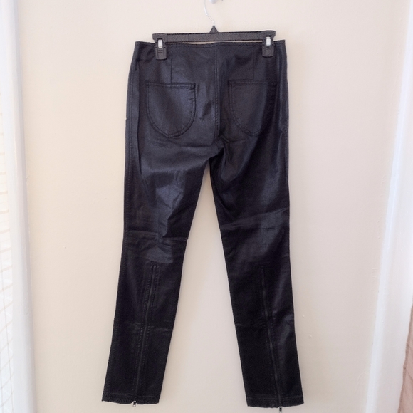 Kate Moss x Topshop Black Faux Leather Skinny Moto Retro Skinny Pants Size 6 - Picture 3 of 16